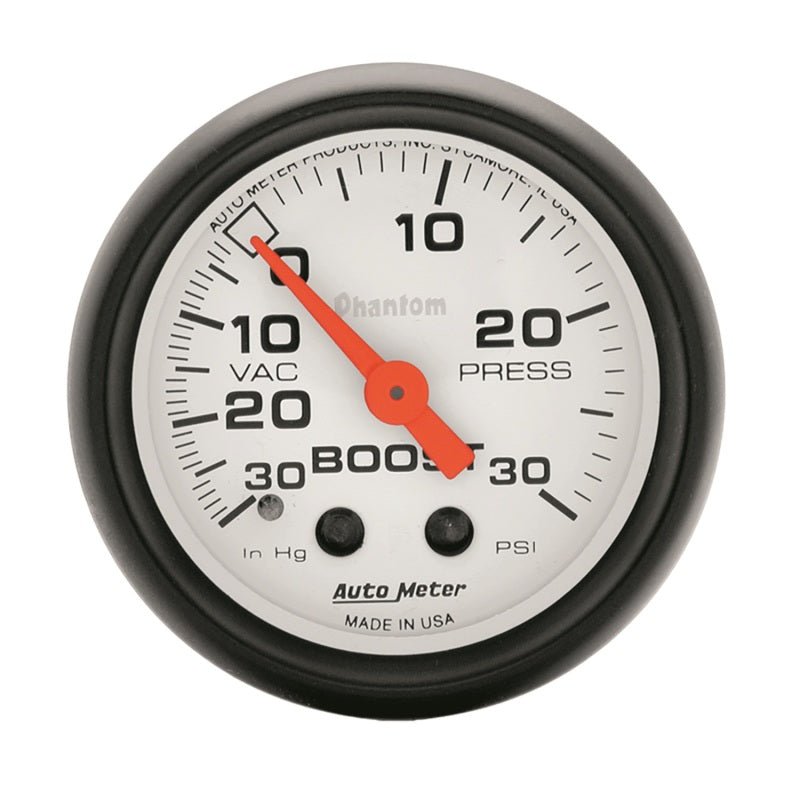 Autometer Phantom 52mm 30 PSI Mechanical Boost Gauge AutoMeter Gauges