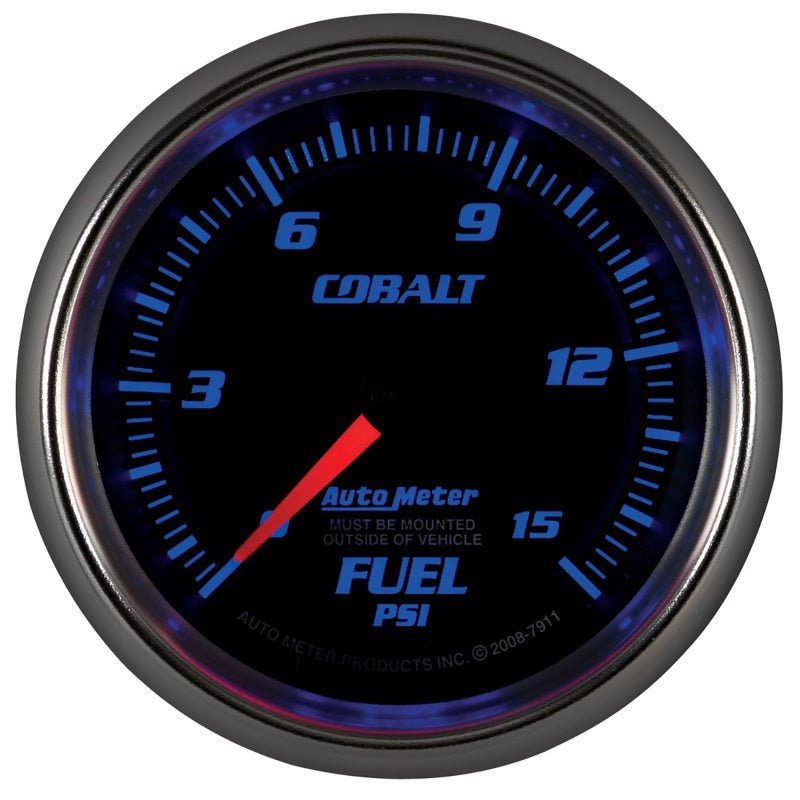 Autometer Cobalt 2-5/8in  Mechanical Fuel Pressure Gauge 0-15 PSI AutoMeter Gauges