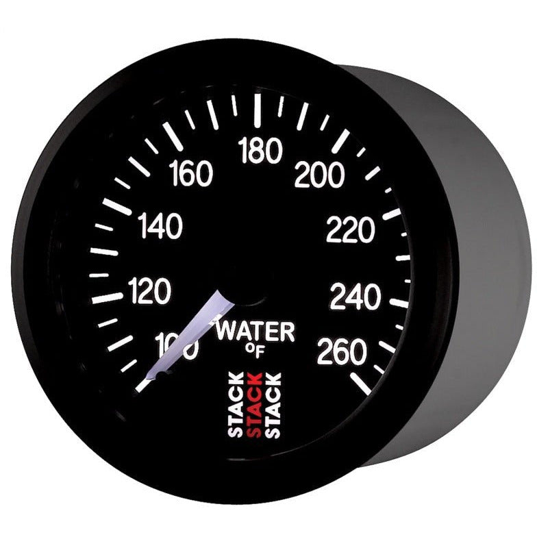 Autometer Stack 52mm 100-260 Deg F 1/8in NPTF Male Pro Stepper Motor Water Temp Gauge - Black AutoMeter Gauges