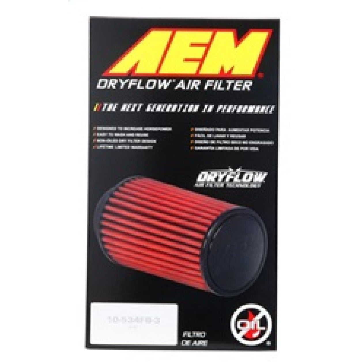 AEM 3 inch Short Neck 8 inch Element Filter Replacement AEM Induction Air Filters - Universal Fit