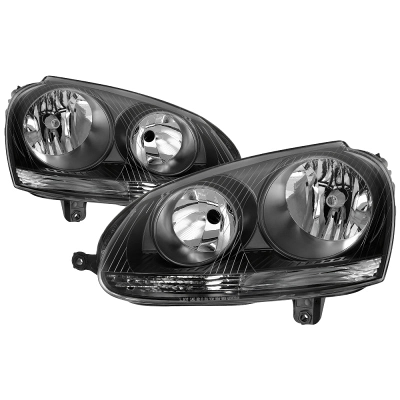 xTune Volkswagen Golf 06-09 OEM Style Headlights Black - OEM Black HD-JH-VJ06-BK SPYDER Headlights
