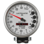 Autometer 5 inch Ultimate DL Playback Tachometer 11000 RPM - Silver AutoMeter Performance Monitors