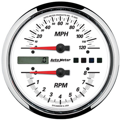 Autometer Pro-Cycle Gauge Tach/Speedo 4 1/2in 8K Rpm/120 Mph White AutoMeter Gauges
