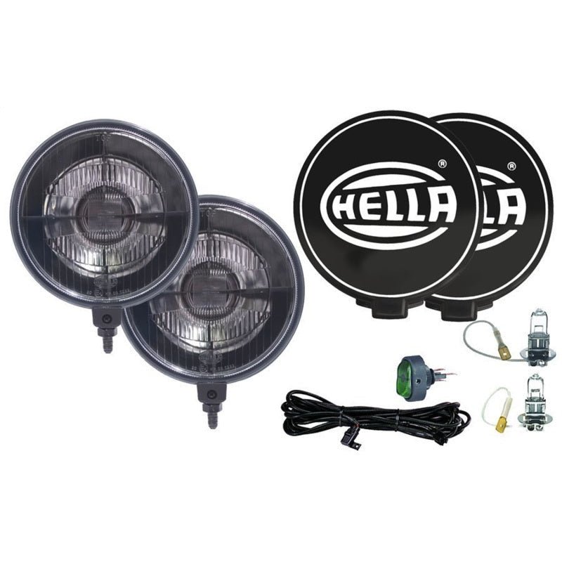 Hella 500 Series 12V Black Magic Halogen Driving Lamp Kit Hella Fog Lights