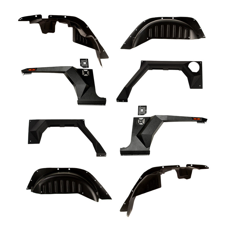 Rugged Ridge XHD Armor Fenders and Liner Kit 07-18 Jeep Wrangler JKU 4-Door Rugged Ridge Body Armor & Rock Rails