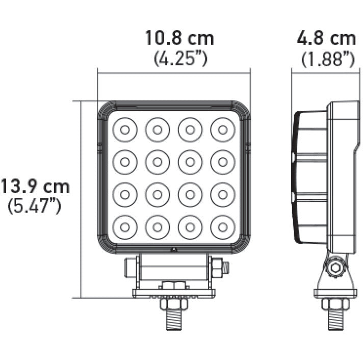 Hella ValueFit LED Work Lamps 4SQ 2.0 LED MV CR BP Hella Work Lights