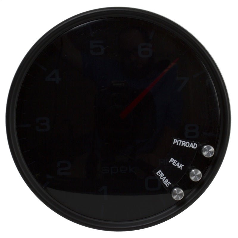 Autometer Spek-Pro Gauge Tachometer 5in 8K Rpm W/Shift Light & Peak Mem Black/Smoke/Black AutoMeter Gauges