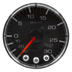 Autometer Spek-Pro Gauge Vac/Boost 2 1/16in 30Inhg-30psi Stepper Motor W/Peak & Warn Black/Chrome AutoMeter Gauges