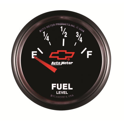 Autometer GM Bowtie Black 2-1/16 Fuel Level, 0-90 , Air-Core 8-18V AutoMeter Gauges