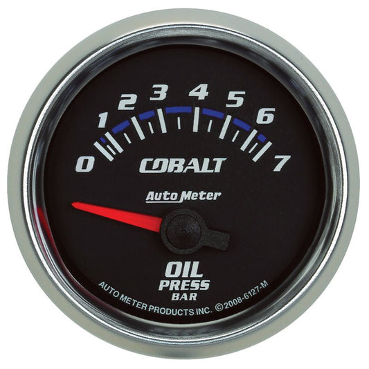 Autometer Cobalt 52mm 0-7 BAR Short Sweep Electric Oil Pressure Gauge AutoMeter Gauges