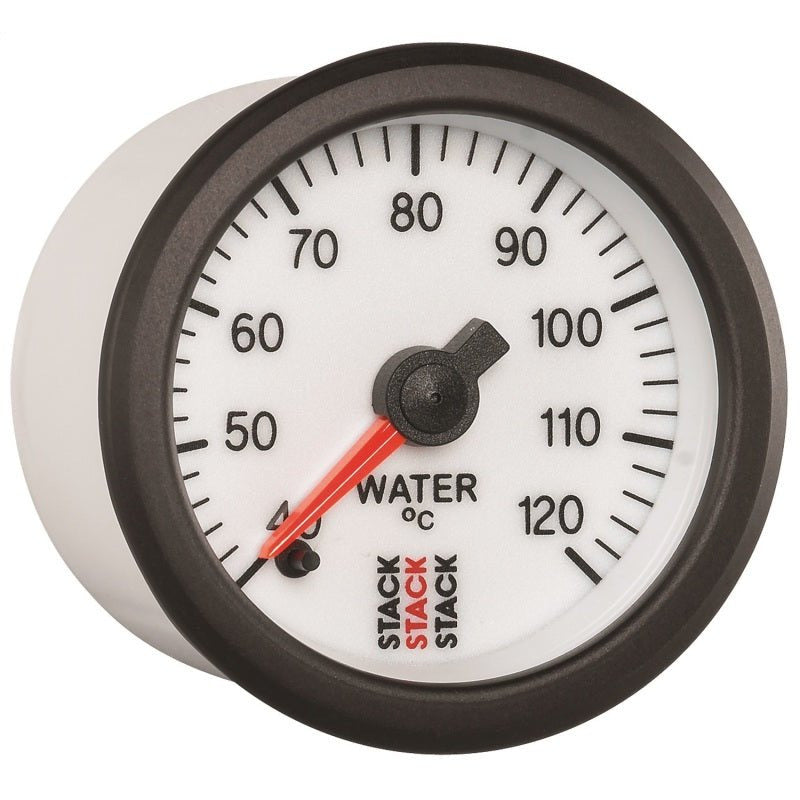 Autometer Stack 52mm 40-120 Deg C 1/8in NPTF Male Pro Stepper Motor Water Temp Gauge - White AutoMeter Gauges