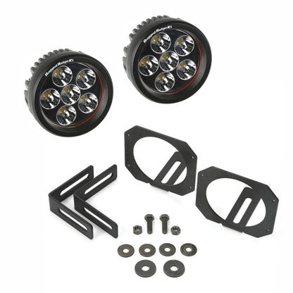 Rugged Ridge 07-18 Jeep Wrangler JK Bumper Mounted Circular LED Light & Mount Kit Rugged Ridge Light Bars & Cubes