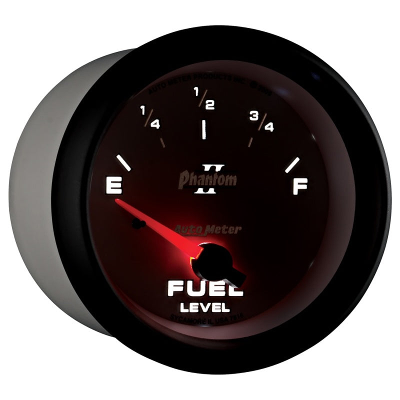 AutoMeter Gauge Fuel Level 2-5/8in. 240 Ohm(e) to 33 Ohm(f) Elec Phantom II AutoMeter Gauges