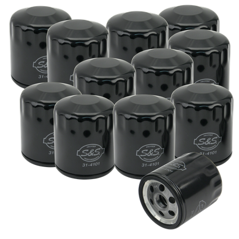 S&S Cycle Sportster/Evolution Models Black Oil Filters - 12 Pack