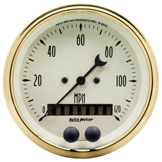 AutoMeter Golden Oldies 3-3/8in 0-120MPH (GPS) Speedometer Gauge AutoMeter Gauges