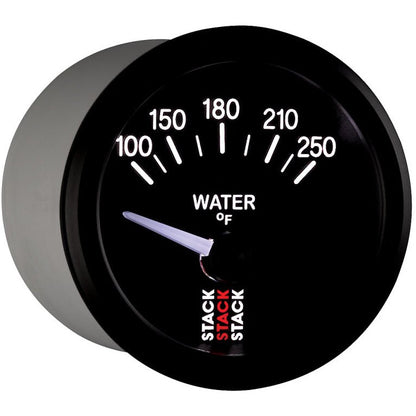 Autometer Stack 52mm 100-250 Deg F 1/8in NPTF Electric Water Temp Gauge - Black AutoMeter Gauges