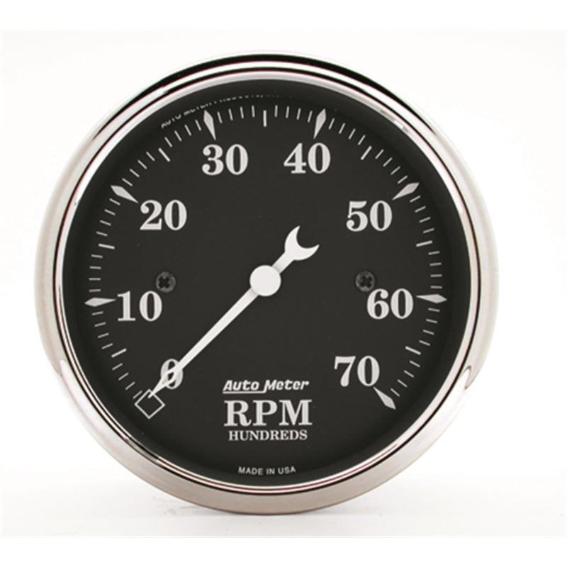 AutoMeter Gauge Tachometer 3-1/8in. 7K RPM In-Dash Old Tyme Black AutoMeter Gauges