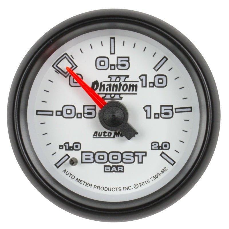 Autometer Phantom II Gauge Vac/Boost 2 1/16in -1 - +2 Bar Mechanical Phantom II AutoMeter Gauges