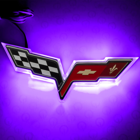 Oracle Chevrolet Corvette C6 Illuminated Emblem - UV/Purple