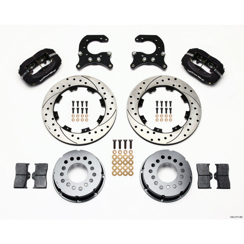 Wilwood Forged Dynalite P/S Rear Kit Drilled Rotor 58-64 Olds/Pontiac Ends Wilwood Big Brake Kits