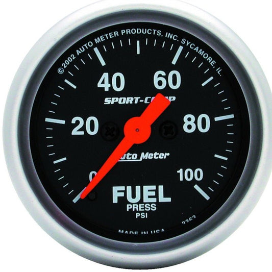 Autometer Sport-Comp 52mm 0-100 PSI Electronic Fuel Pressure Gauge AutoMeter Gauges