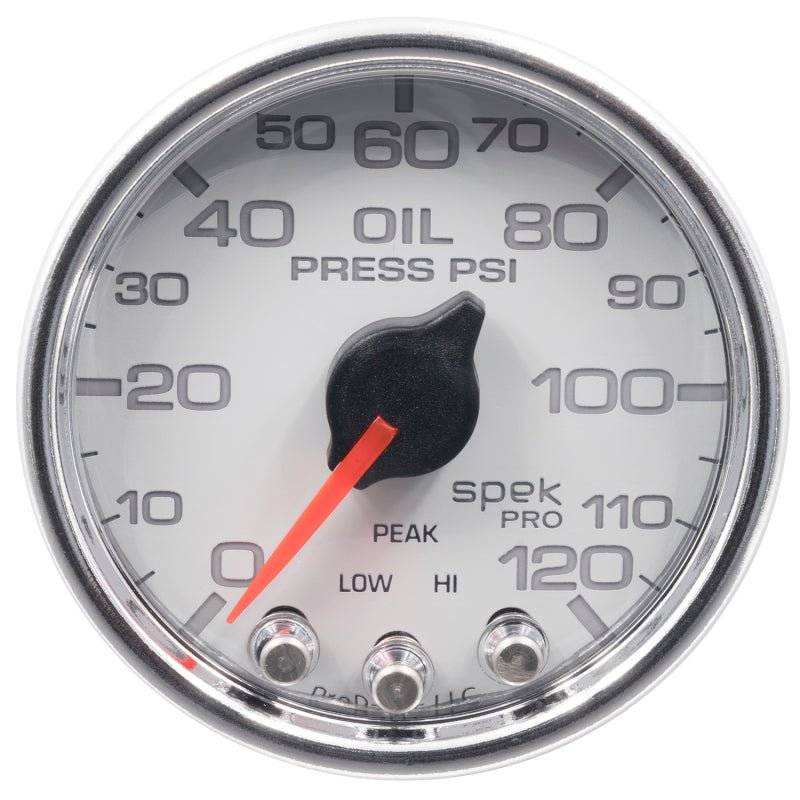 Autometer Spek-Pro 2-1/16in 0-120 PSI Digital Stepper Motor w/Peak & Warn Oil Pressue Gauge AutoMeter Gauges