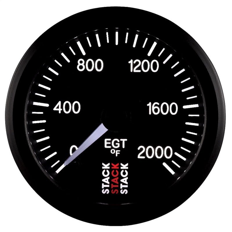 Autometer Stack 52mm 0-2000 Deg F Pro Stepper Motor Exhaust Gas Temp Gauge - Black AutoMeter Gauges