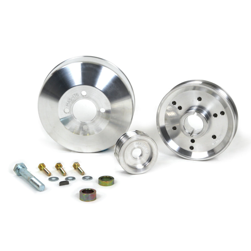 BBK 96-01 Mustang 4.6 GT Cobra Underdrive Pulley Kit - Lightweight CNC Billet Aluminum (3pc)