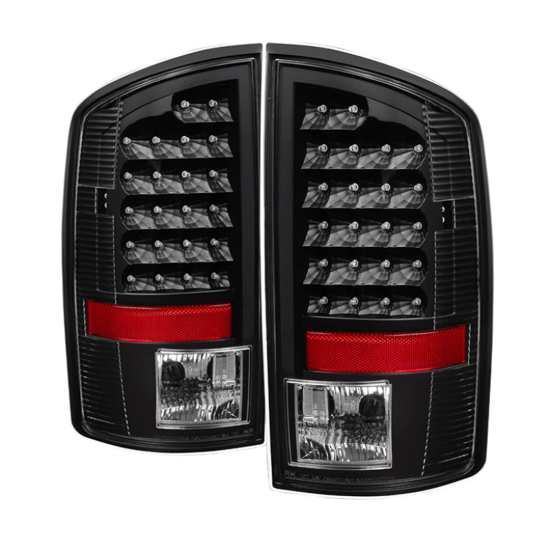 Xtune Dodge Ram 07-08 1500 / Ram 07-09 2500/3500 LED Tail Lights Black ALT-JH-DR07-LED-BK SPYDER Tail Lights