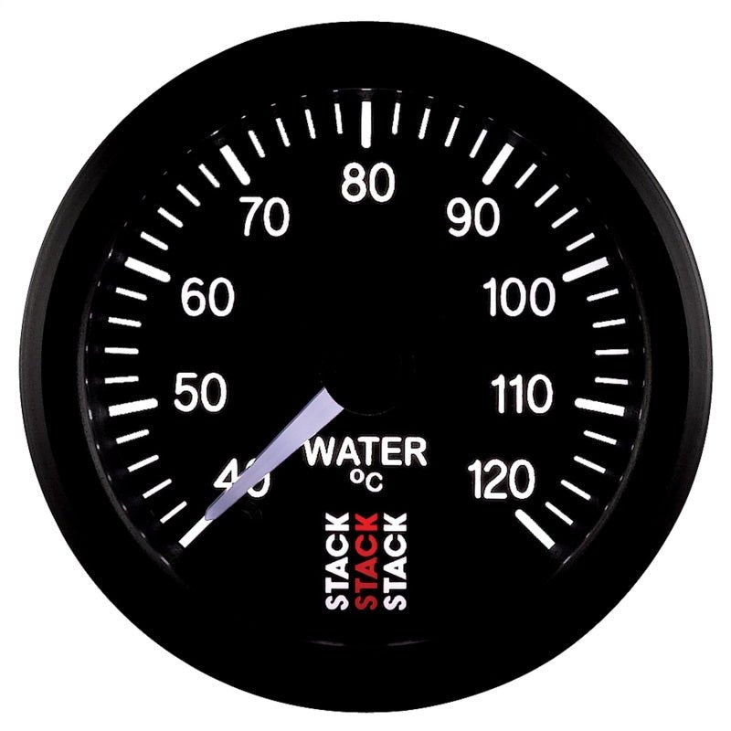 Autometer Stack 52mm 40-120 Deg C 1/8in NPTF Male Pro Stepper Motor Water Temp Gauge - Black AutoMeter Gauges