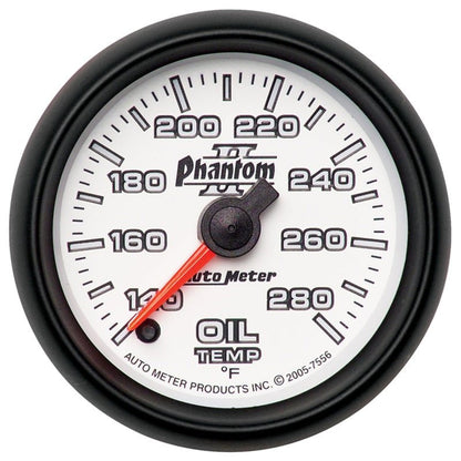 Autometer Phantom II 52mm Full Sweep Electronic 140-280 Deg F Oil Temperature Gauge AutoMeter Gauges