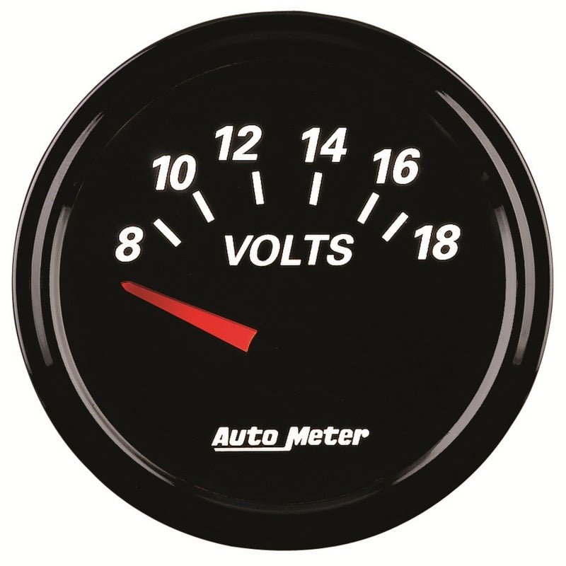 Autometer Designer Black II 52mm 18V Voltmeter Gauge AutoMeter Gauges