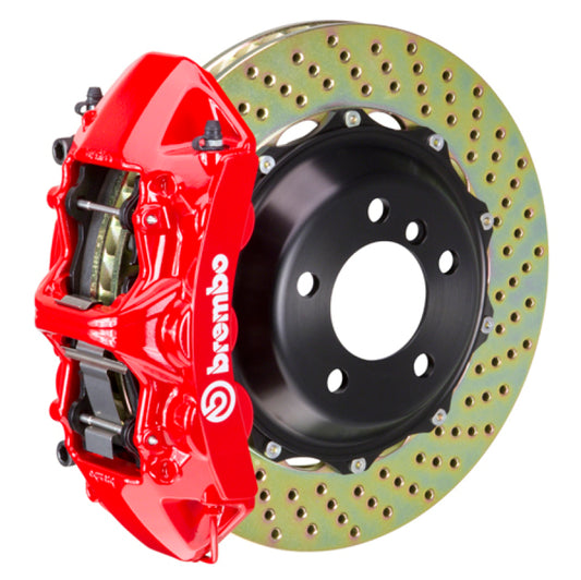 Brembo 01-06 M3 (E46)/06-08 Z4 M-Coupe/Roadster Fr GT BBK 6 Pist Cast 380x32 2pc Rotor Drilled-Red