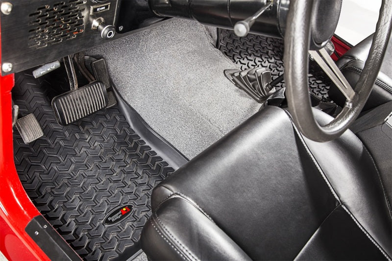 Rugged Ridge Floor Liner Front Black 1976-1983 Jeep CJ-5 Rugged Ridge Floor Mats - Rubber