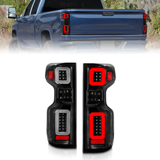 Anzo 19-21 Chevy Silverado Full LED Tailights Black Housing Clear Lens G2 (w/C Light Bars)