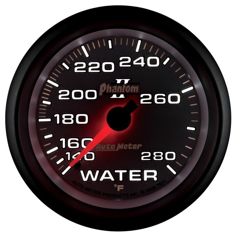 Autometer Phantom II 2-5/8in 140-280 Degree F Mechanical Water Gauge AutoMeter Gauges