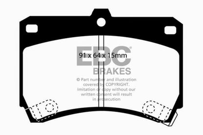 EBC 94-97 Ford Aspire 1.3 manual Greenstuff Front Brake Pads