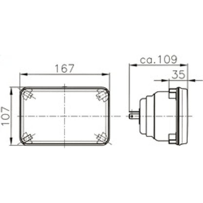 Hella Module 164 x 103mm H4 12V ECE High/Low Beam Headlamp Hella Driving Lights