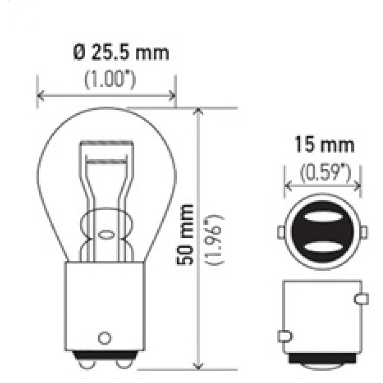 Hella Bulb 7537 24V 21/5W BAY15d S8 Hella Bulbs