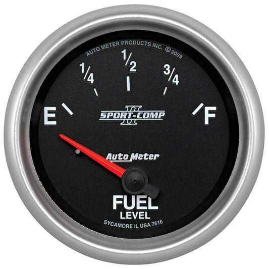 Autometer Sport-Comp II 2-5/8in Short Sweep Electronic 73-10ohms Fuel Level Gauge AutoMeter Gauges