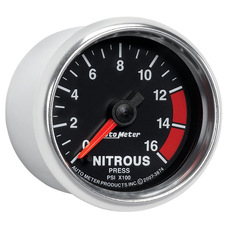 Autometer GS 2 1/16in. 1600PSI Nitrous Fuel Pressure Gauge AutoMeter Gauges