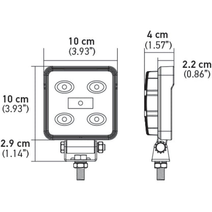 Hella ValueFit Work Light 4SQ LED MV CR LT Hella Work Lights