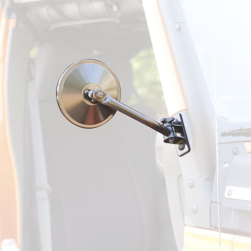 Rugged Ridge 97-18 Jeep Wrangler Black Round Quick Release Mirror Rugged Ridge Exterior Trim