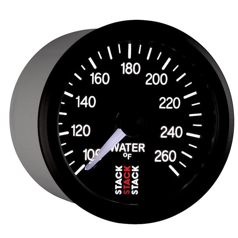 Autometer Stack 52mm 100-260 Deg F 1/8in NPTF Male Pro Stepper Motor Water Temp Gauge - Black AutoMeter Gauges