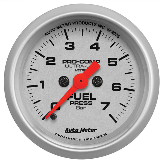 AutoMeter Gauge Fuel Pressure 2-1/16in. 7 Bar Electric Ultra-Lite AutoMeter Gauges