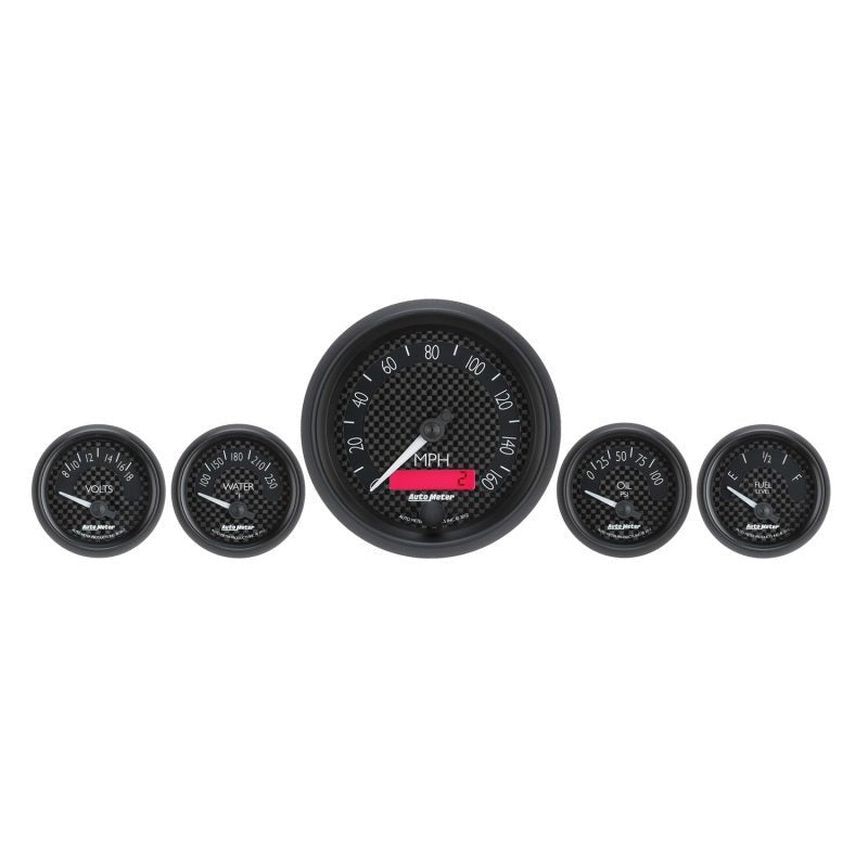 Autometer GT Series 5 Piece Kit (8016, 8027, 8037, 8088, 8092) AutoMeter Gauges