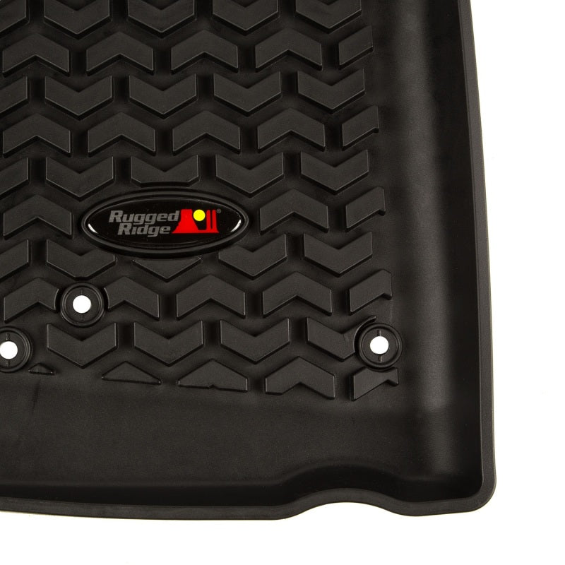 Rugged Ridge Floor Liner Front Black 2007-2018 Jeep Wrangler Unlimited JK 4 Dr Rugged Ridge Floor Mats - Rubber