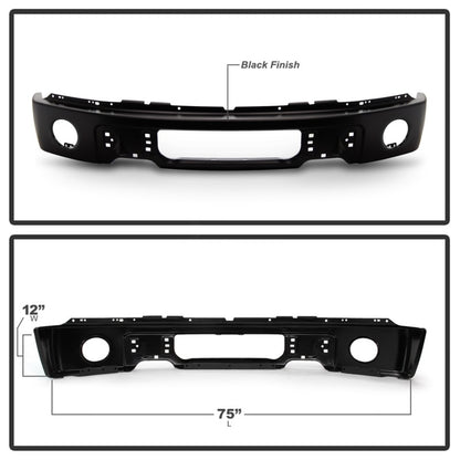 Spyder Ford F150 09-14 w/Fog Light Hole Front Bumper - Black (OEM # 9L3Z17757DPTM)