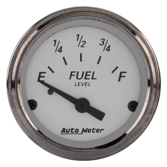 AutoMeter Gauge Fuel Level 2-1/16in. 73 Ohm(e) to 10 Ohm(f) Elec American Platinum AutoMeter Gauges