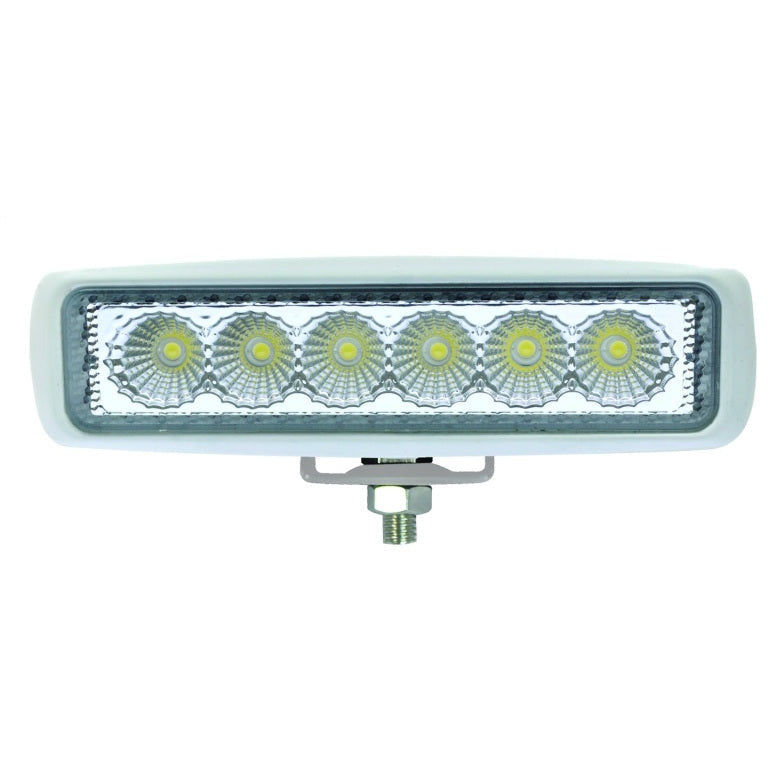 Hella Value Fit Mini Flush Mount 7.7in - 18W White Housing Flood Beam LED Light Bar Hella Light Bars & Cubes